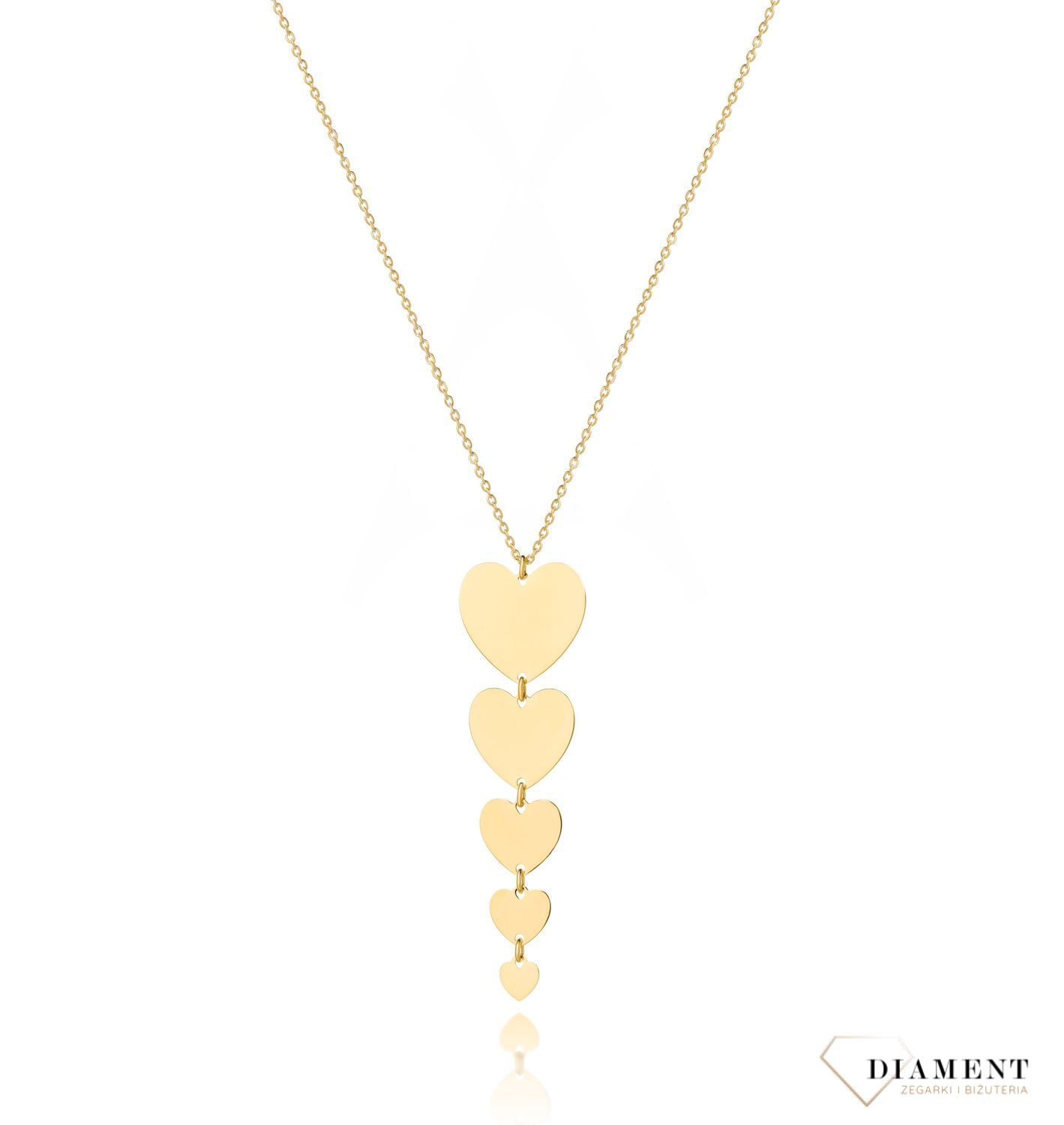 Naszyjnik srebrny pozłacane serca Dall'Aqcua C RM 21297.jpg